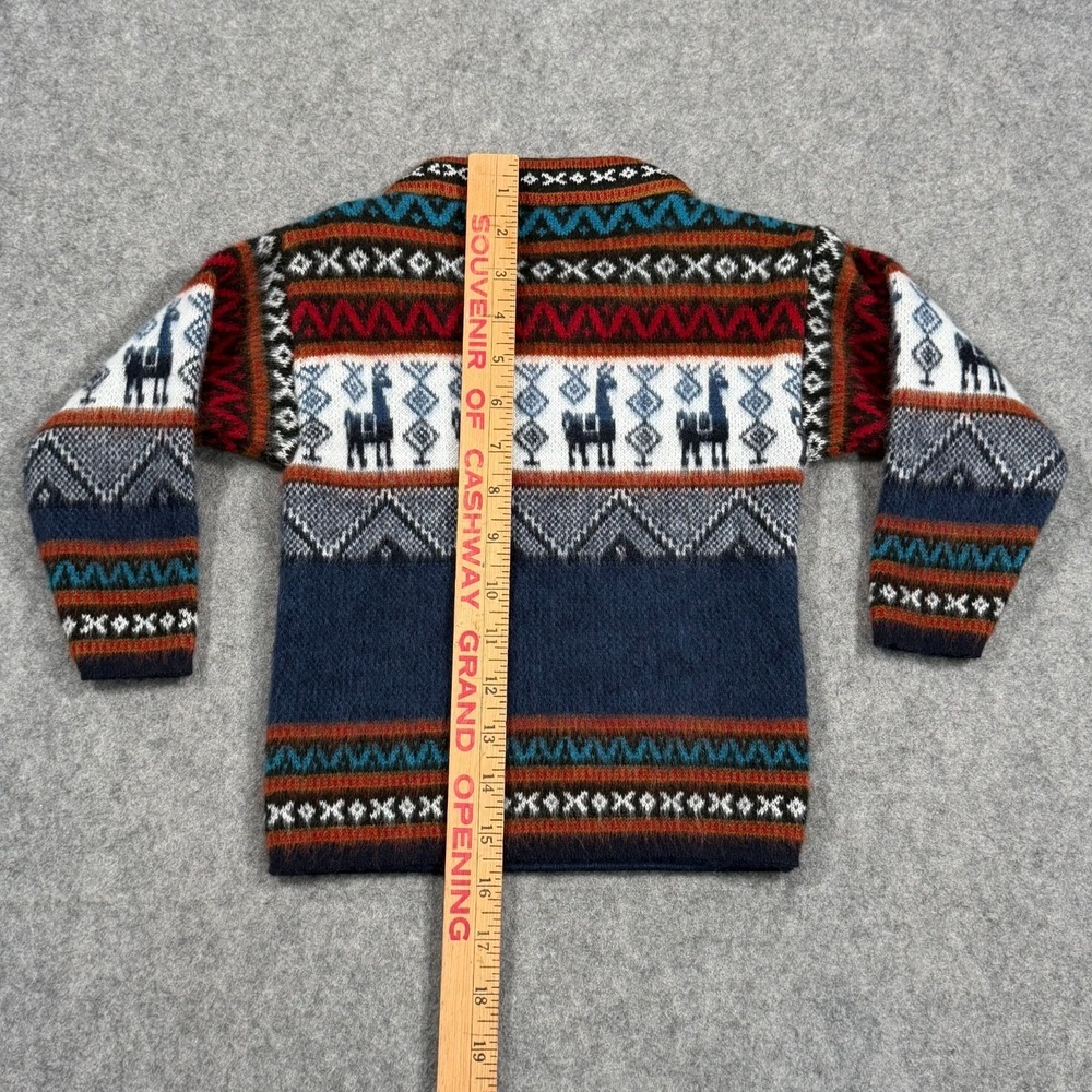 Andino Artesanias Wool Llama Ecuador Knit Crew Neck Sweater Youth Size 2 - Picture 3 of 5